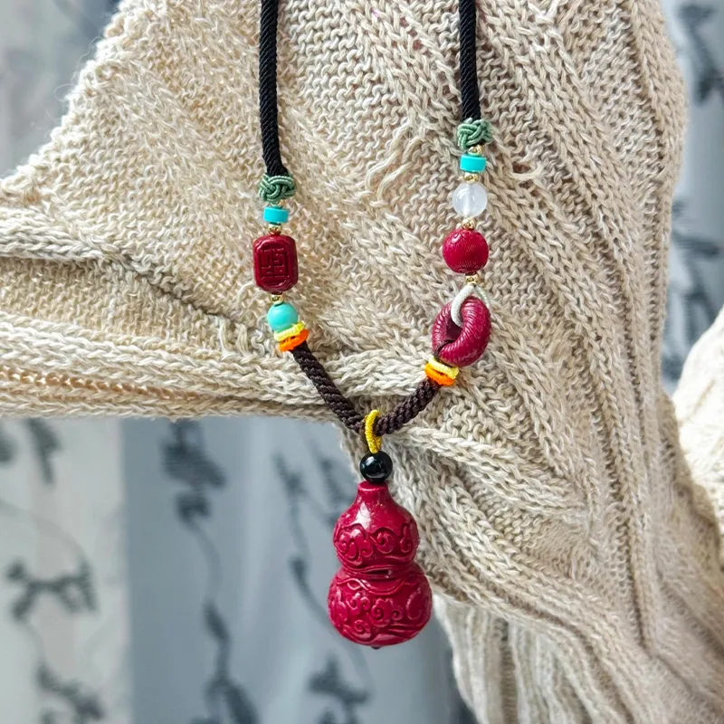 CMFY Cinnabar Jade Necklaces Unisex-3