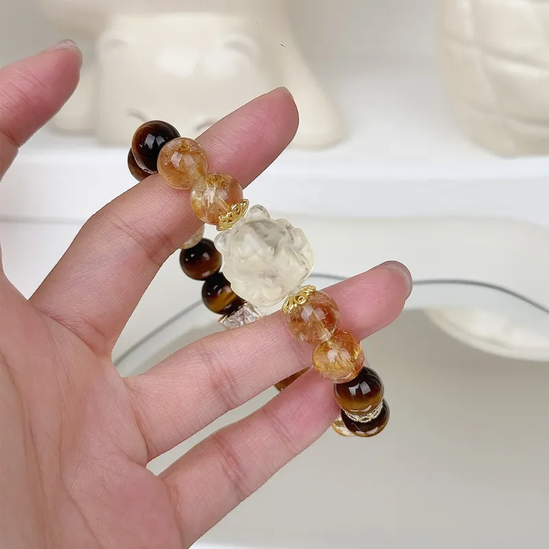 CMFY Tiger's Eye Stone Jade Bracelets Unisex-2