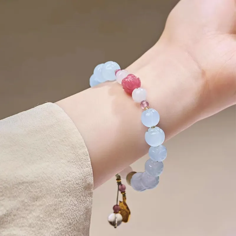 CMFY Golden Silk Jade Bracelets Unisex-3