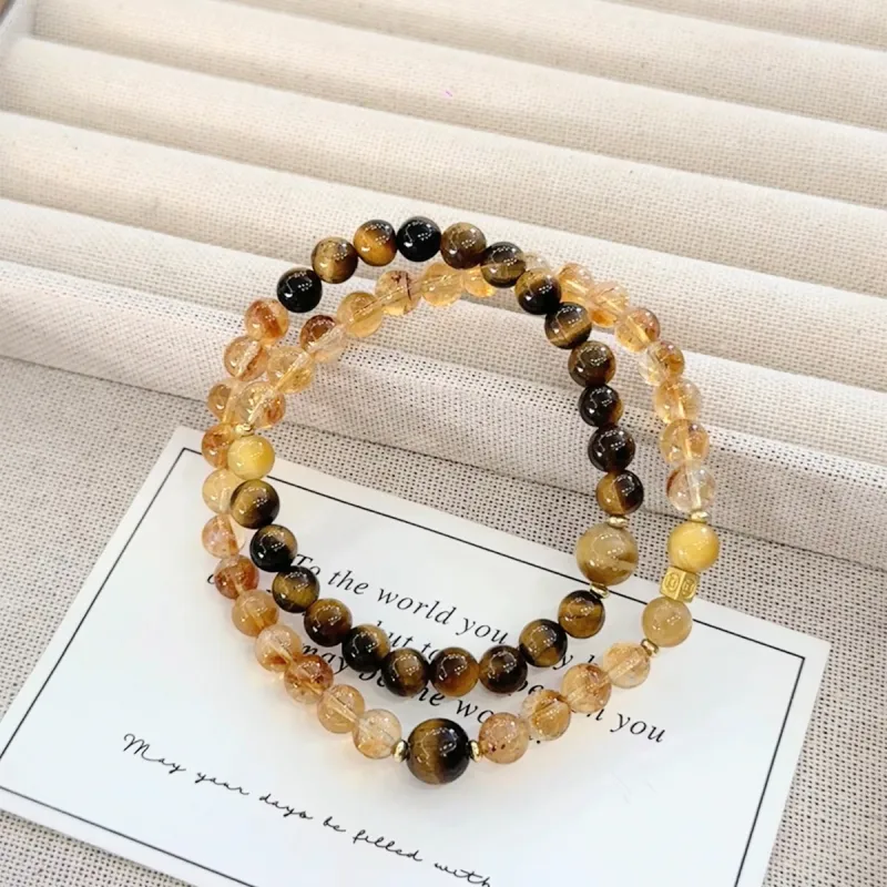 CMFY Tiger's Eye Stone Jade Bracelets Unisex-2
