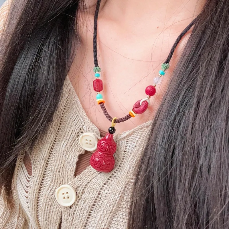 CMFY Cinnabar Jade Necklaces Unisex-2