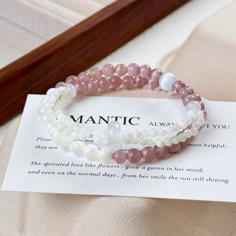 CMFY Glass Cat Eye Jade Bracelets Unisex-3