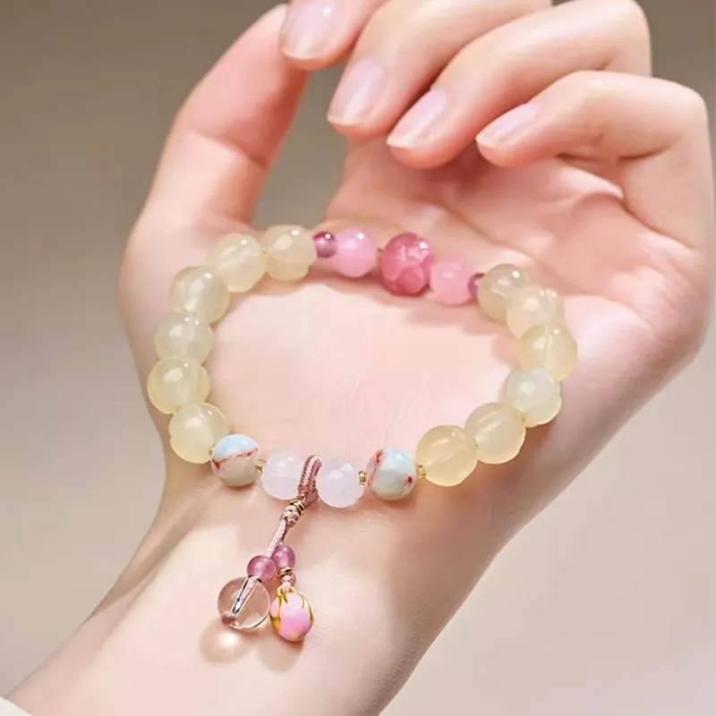 CMFY Golden Silk Jade Bracelets Unisex-2