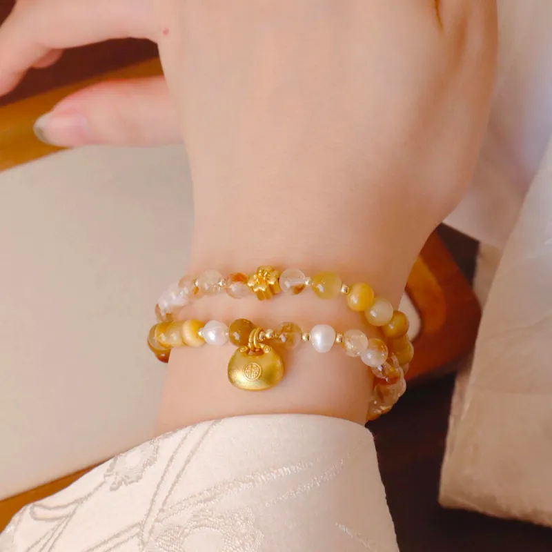 CMFY Tiger's Eye Stone Jade Bracelets Unisex-4