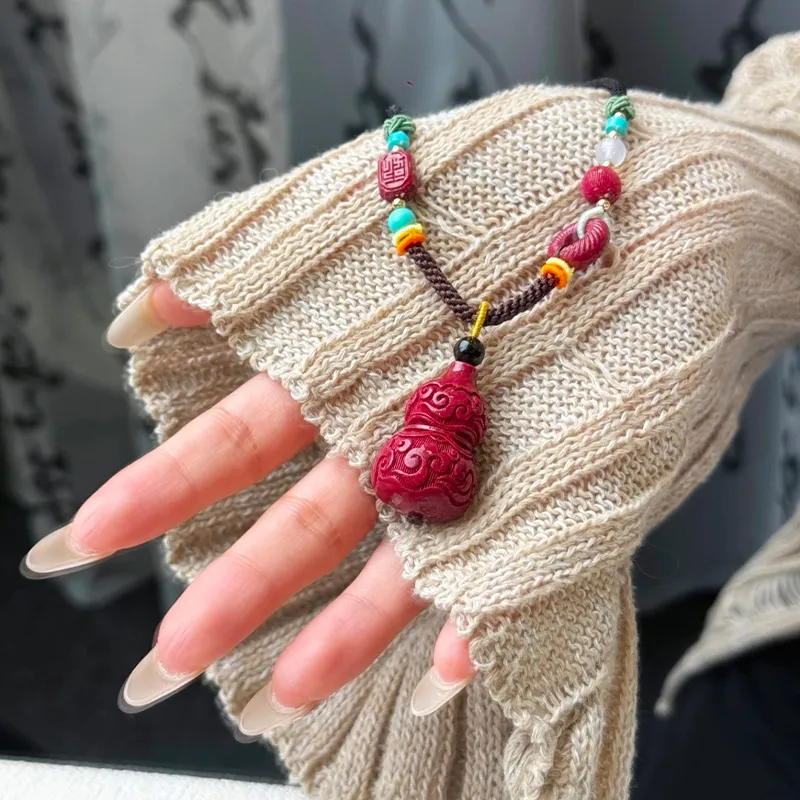 CMFY Cinnabar Jade Necklaces Unisex-4