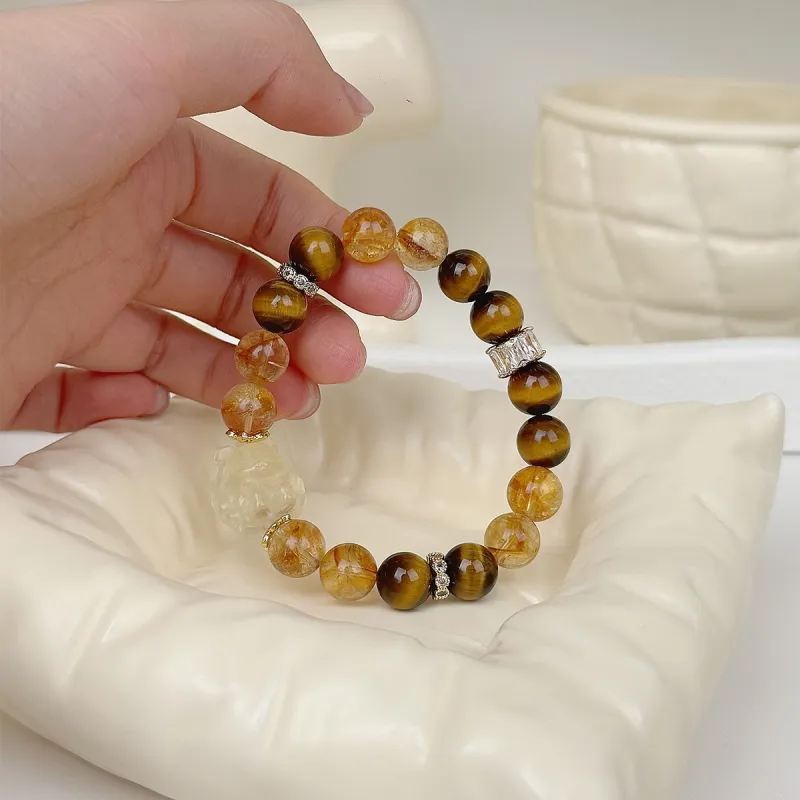 CMFY Tiger's Eye Stone Jade Bracelets Unisex-4