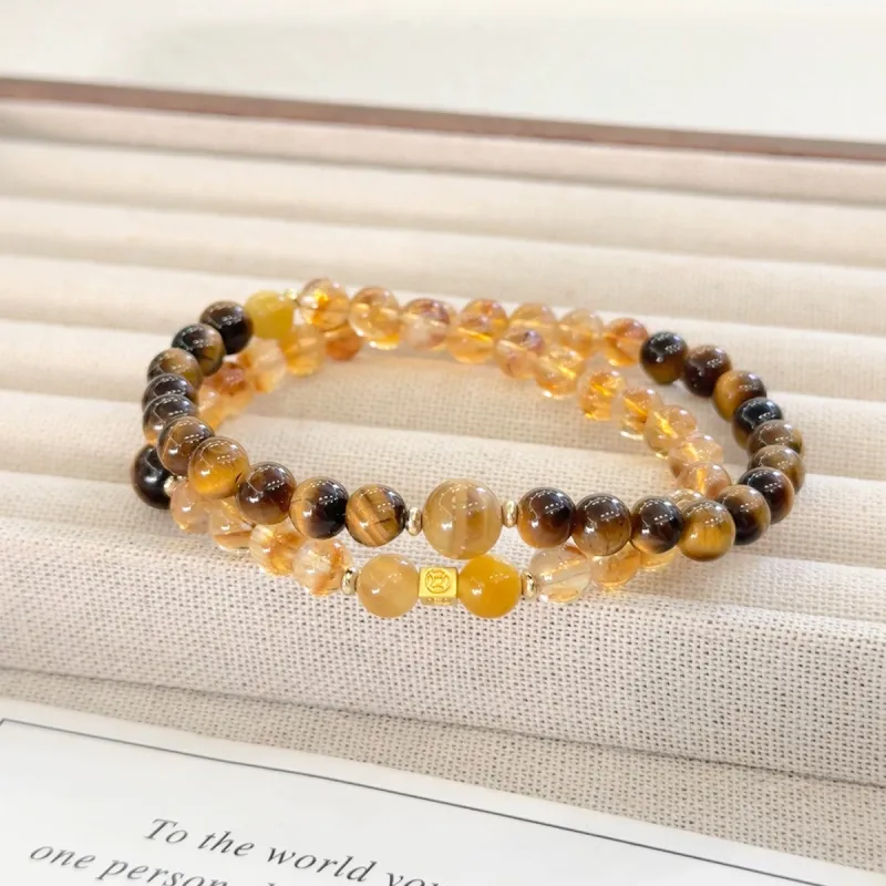 CMFY Tiger's Eye Stone Jade Bracelets Unisex-4
