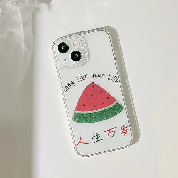 US8ACC Silicone Material Watermelon Longevity Phone Cases IPhone13/14/15/Pro/Ma Refreshing-5