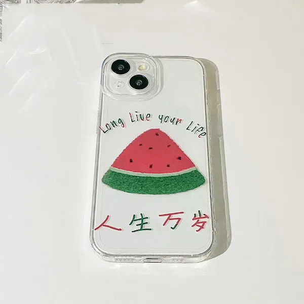 US8ACC Silicone Material Watermelon Longevity Phone Cases IPhone13/14/15/Pro/Ma Refreshing-4