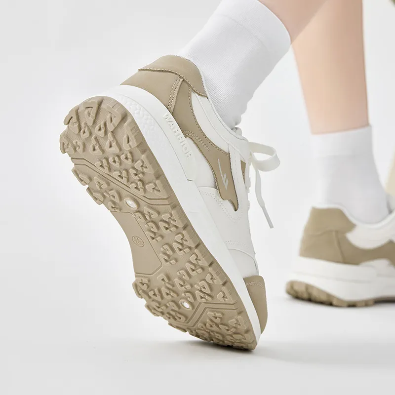 WARRIOR Ride The Wind And Waves Series Casual Shoes Women's Low Top Beige Khaki-3