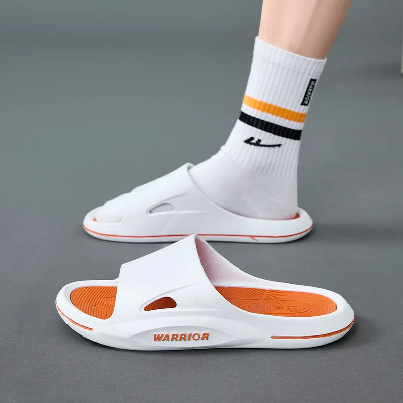 WARRIOR Slide Slippers Men White Orange-7