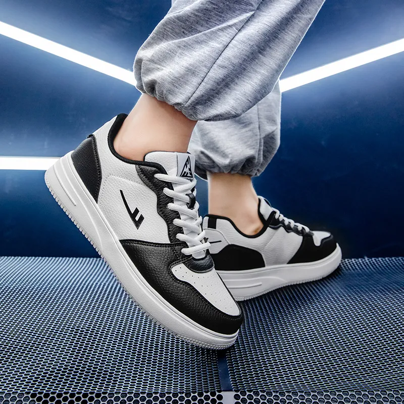 Warrior Air Force 1 Wear Resistant Slip Resistant Low Top Skateboard Shoes Men's Black White-7