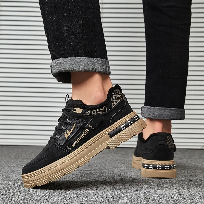 Warrior Wear Resistant Low Top Casual Shoes Men's Black-6