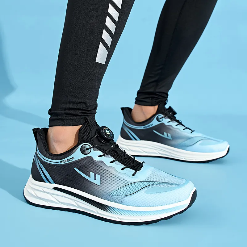 WARRIOR Running Shoes Men Low Top Black Blue-6