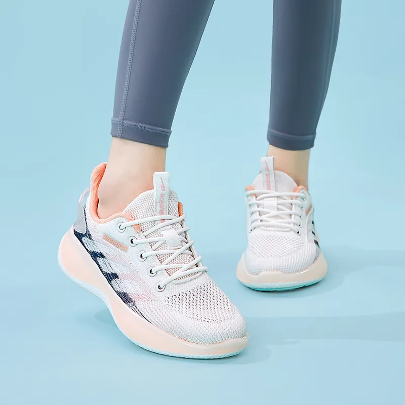 Warrior Cushioning, Slip Resistant, And Abrasion Resistant Low Top Casual Running Shoes Women's White Orange-6