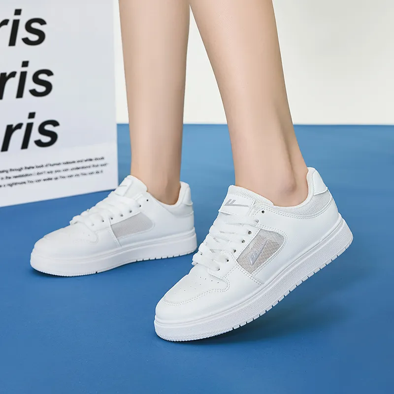 Warrior White Sneakers Air Force 1 Breathable Slip Resistant Low Top Skateboard Shoes Unisex White-4