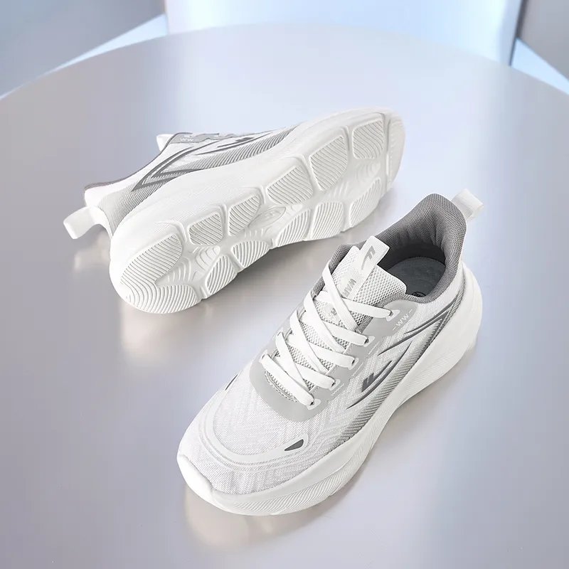 WARRIOR Running Shoes Men Low Top White Gray-5
