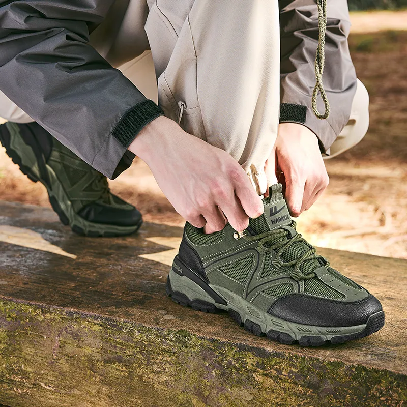 WARRIOR Hiking / Trekking Shoes Men Low Top Army Green-7