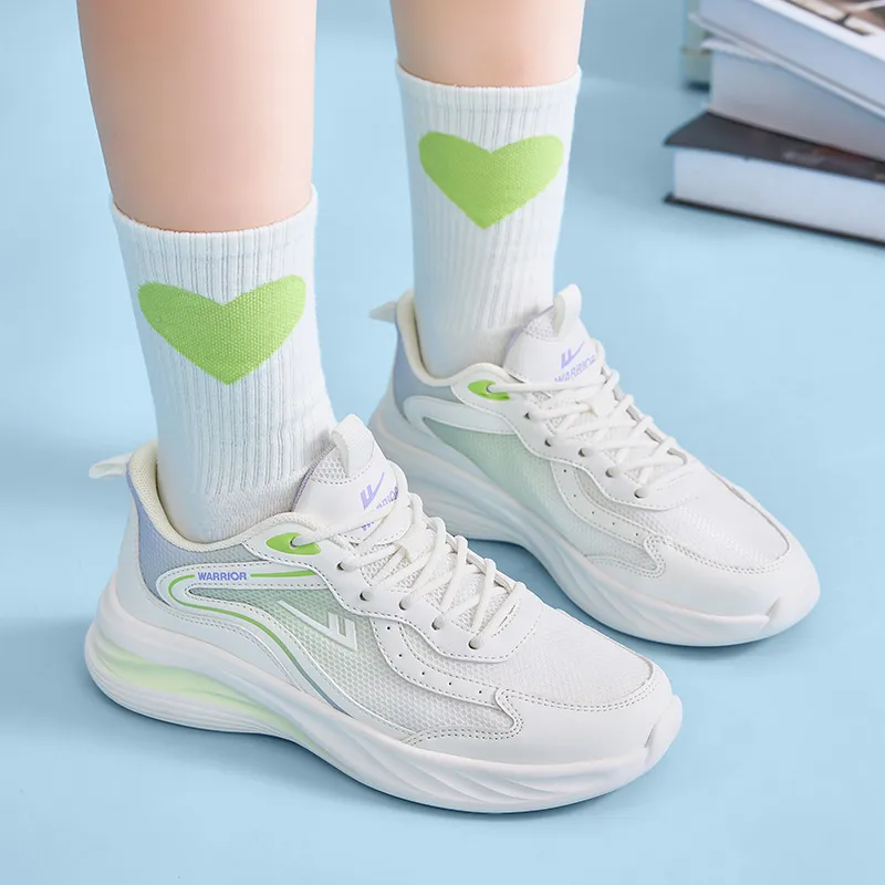 Warrior Rebound Abrasion Resistant Lightweight Breathable Low Top Casual Running Shoes Women's White Purple Blue Green-6
