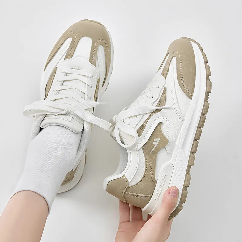 WARRIOR Ride The Wind And Waves Series Casual Shoes Women's Low Top Beige Khaki-1