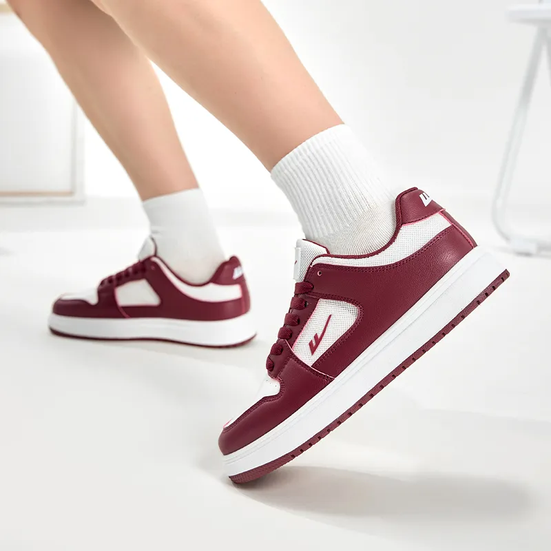 Warrior Air Force 1 Durable Breathable Low Top Skateboard Shoes Unisex White Red-7
