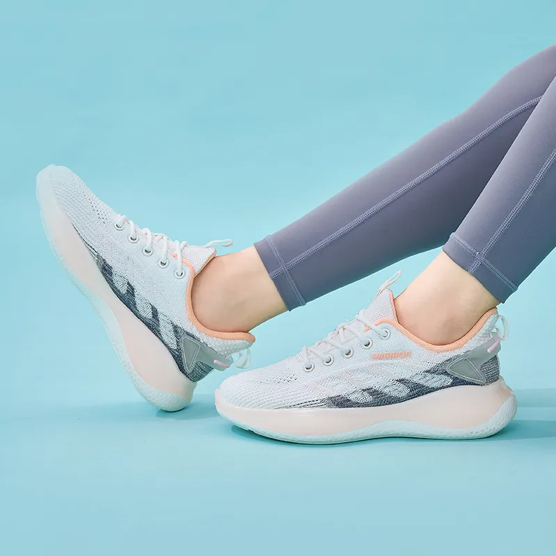 Warrior Cushioning, Slip Resistant, And Abrasion Resistant Low Top Casual Running Shoes Women's White Orange-7