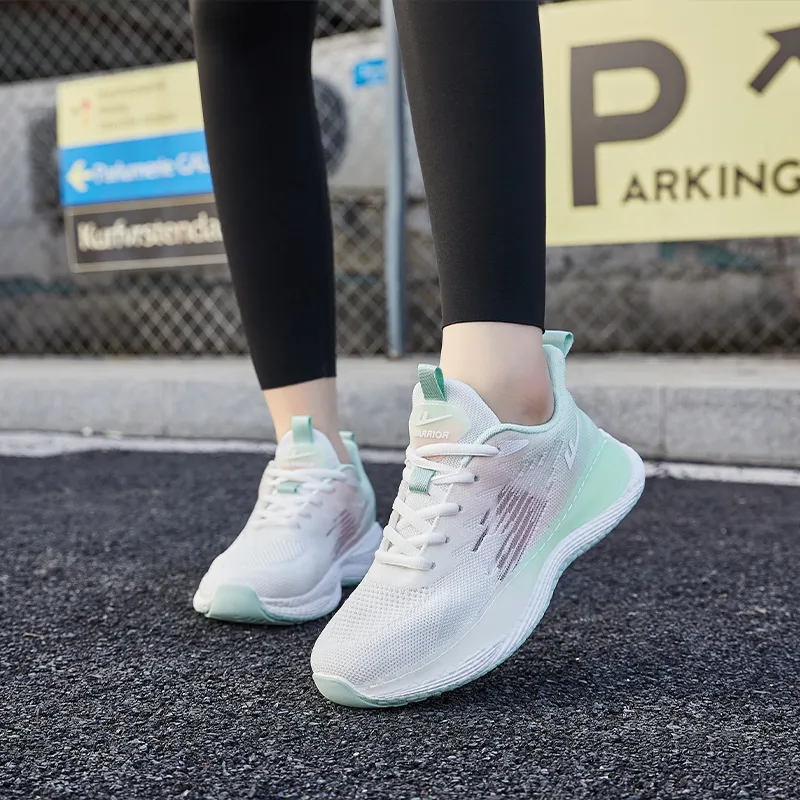 Warrior Anti Slip And Wear Resistant Breathable Low Top Casual Shoes Women's Pink Green-6