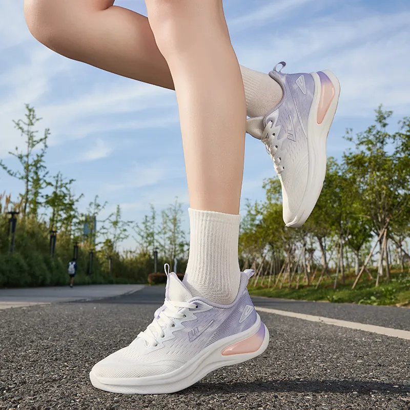 Warrior Slip Resistant, Abrasion Resistant, Breathable Low Top Casual Running Shoes Women's White Purple-7