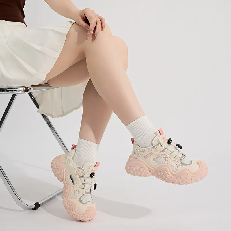 Warrior Abrasion Resistant Breathable Slip Resistant Low Top Casual Shoes Women's Beige Pink-7