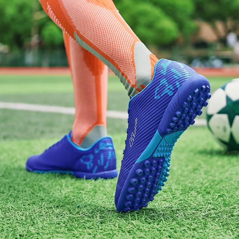 Warrior Artificial Ground Wear resistant Lightweight Breathable And Non slip. Soccer Shoes Unisex Royal Blue-5