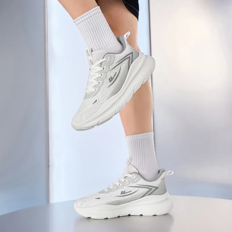 WARRIOR Running Shoes Men Low Top White Gray-7