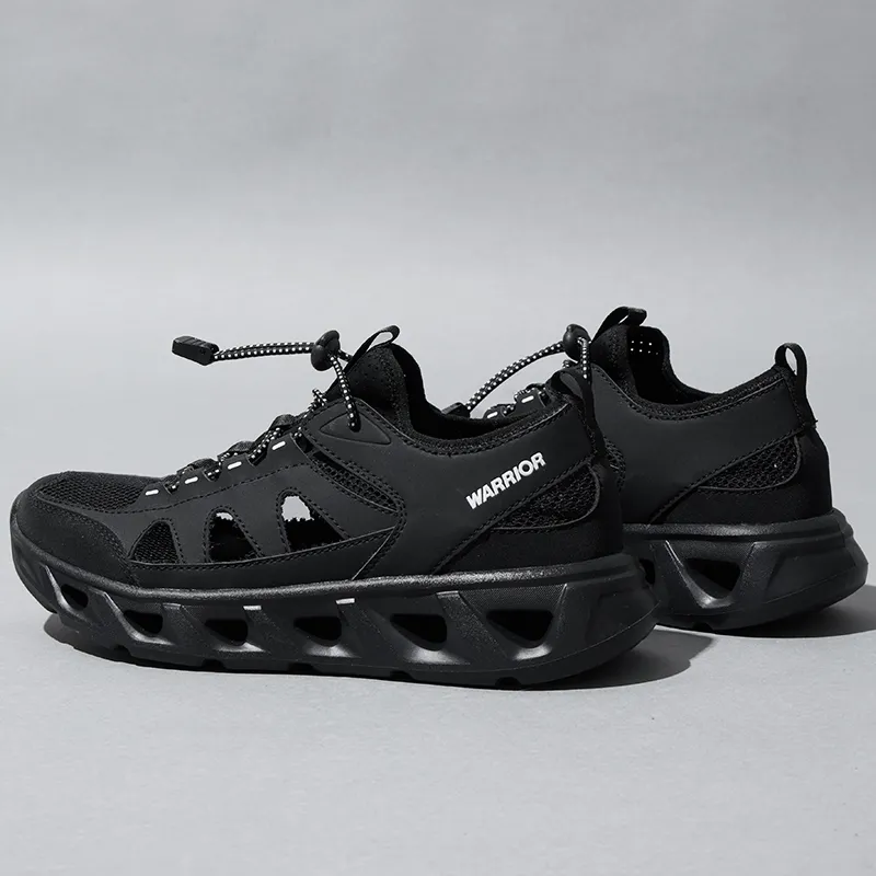 Warrior Slip Resistant Breathable Abrasion Resistant River Trekking Shoes Men's All Black-7