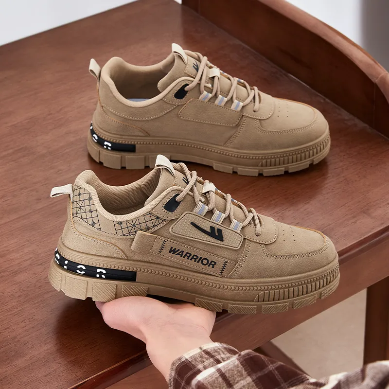WARRIOR Skateboard Shoes Men Low Top Khaki-4