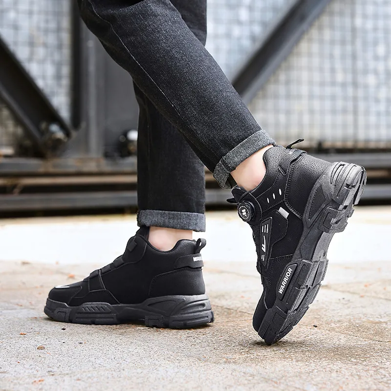 Warrior Anti Slip Wear Resistant High Top Mountaineering & Hiking Shoes Men's Black-6