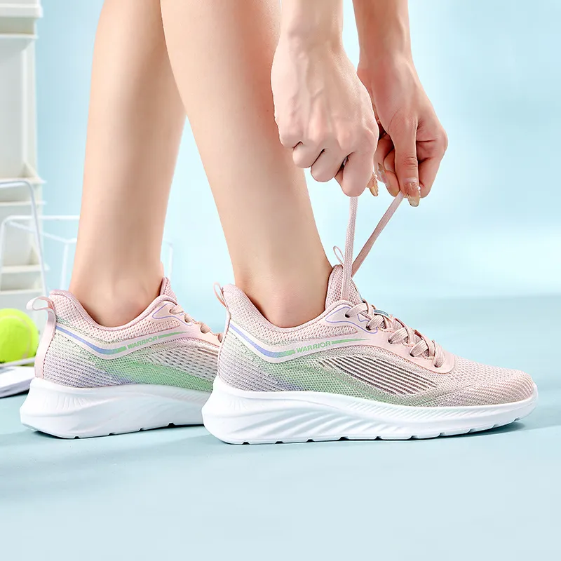 Warrior Breathable Lightweight Low Top Casual Running Shoes Women's Pink-6