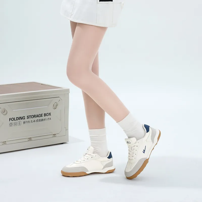 Warrior Low Top German Army Trainers Casual Shoes Unisex Beige Dark Blue-6