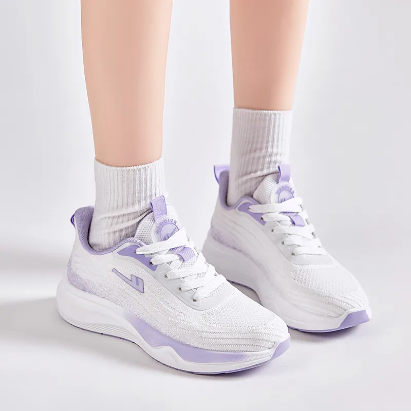 WARRIOR Running Shoes Women's Low Top White Purple-5