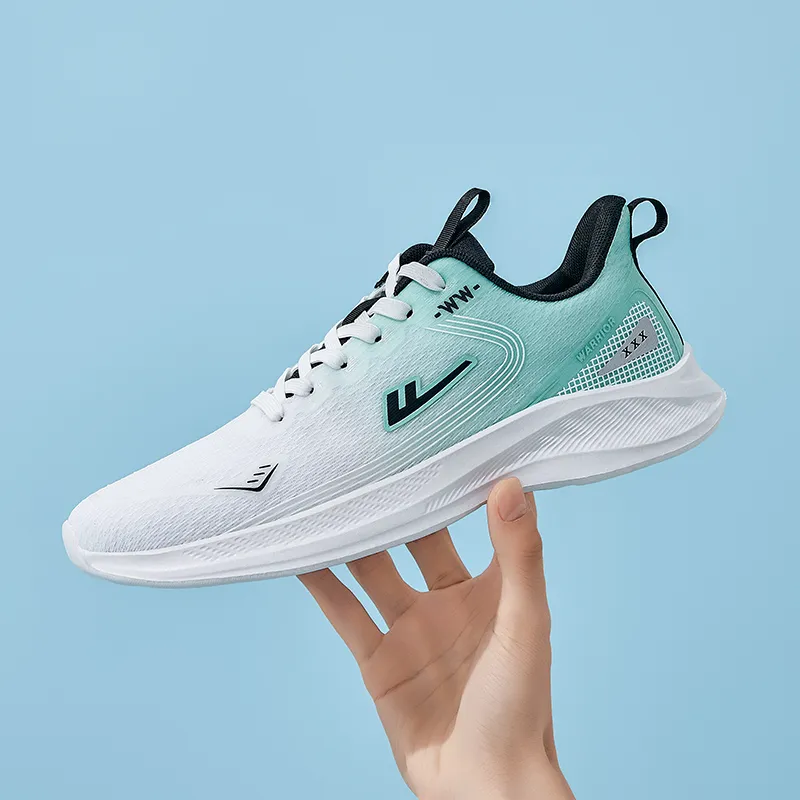 Warrior Anti Slip And Wear Resistant Lightweight Low Top Casual Running Shoes Men's White Green-5