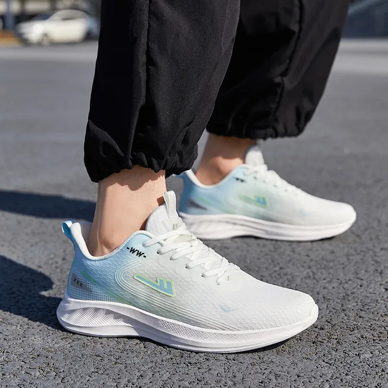 Warrior Wear resistant Lightweight Breathable And Non slip. Low Top Running Shoes Unisex White Moon-5