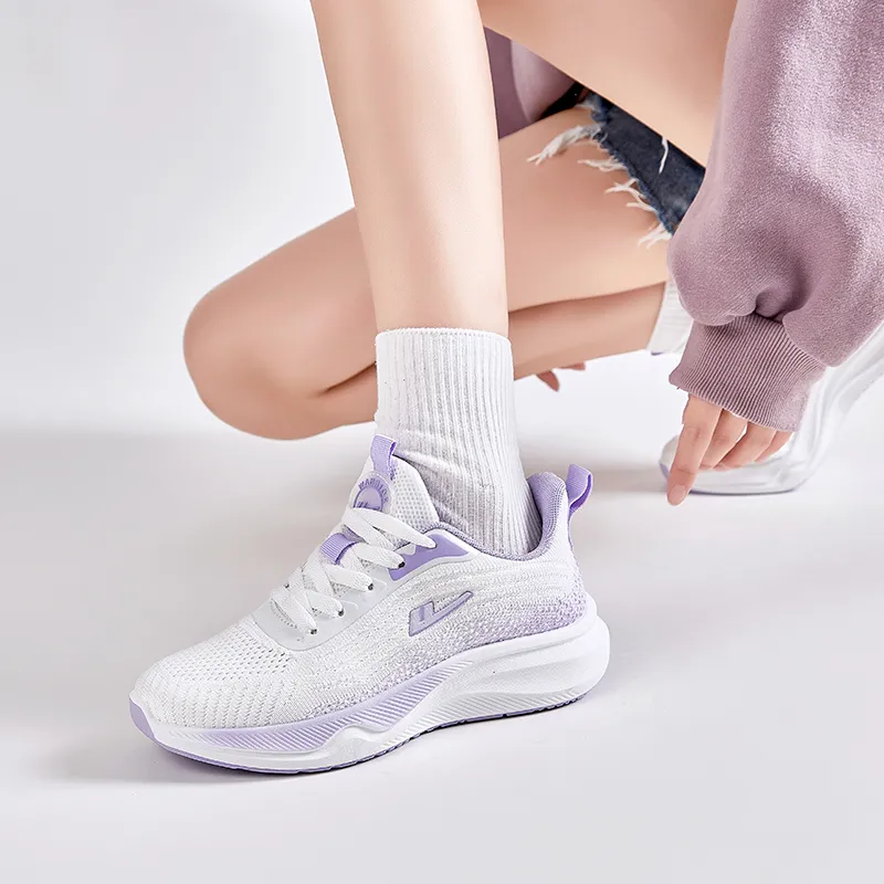 WARRIOR Running Shoes Women's Low Top White Purple-8