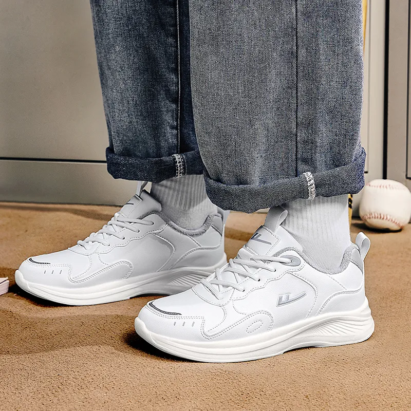 Warrior Lightweight Low Top Casual Running Shoes Unisex White Gray-6