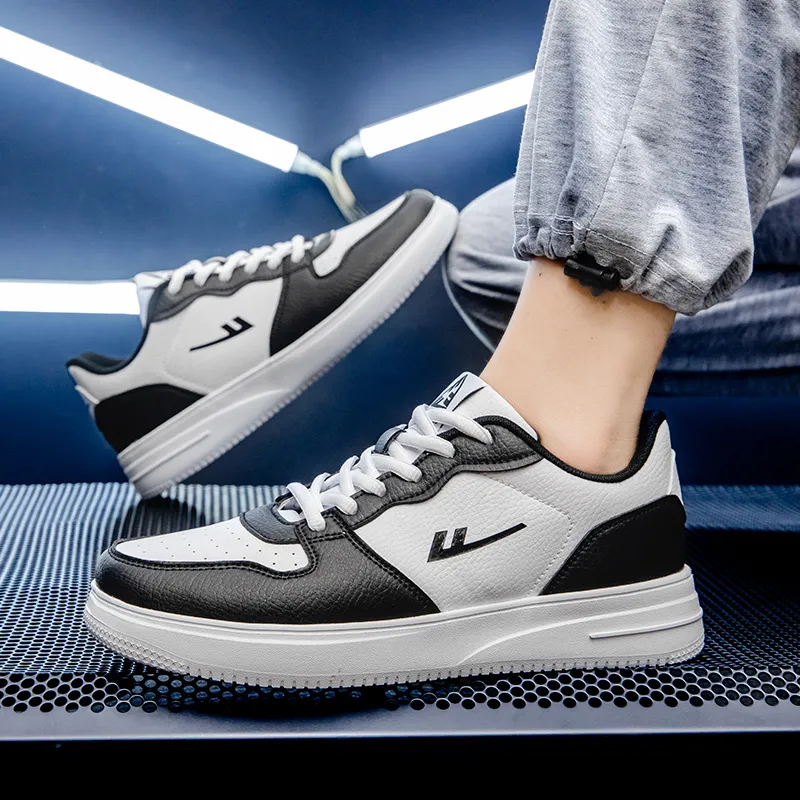 Warrior Air Force 1 Wear Resistant Slip Resistant Low Top Skateboard Shoes Men's Black White-5