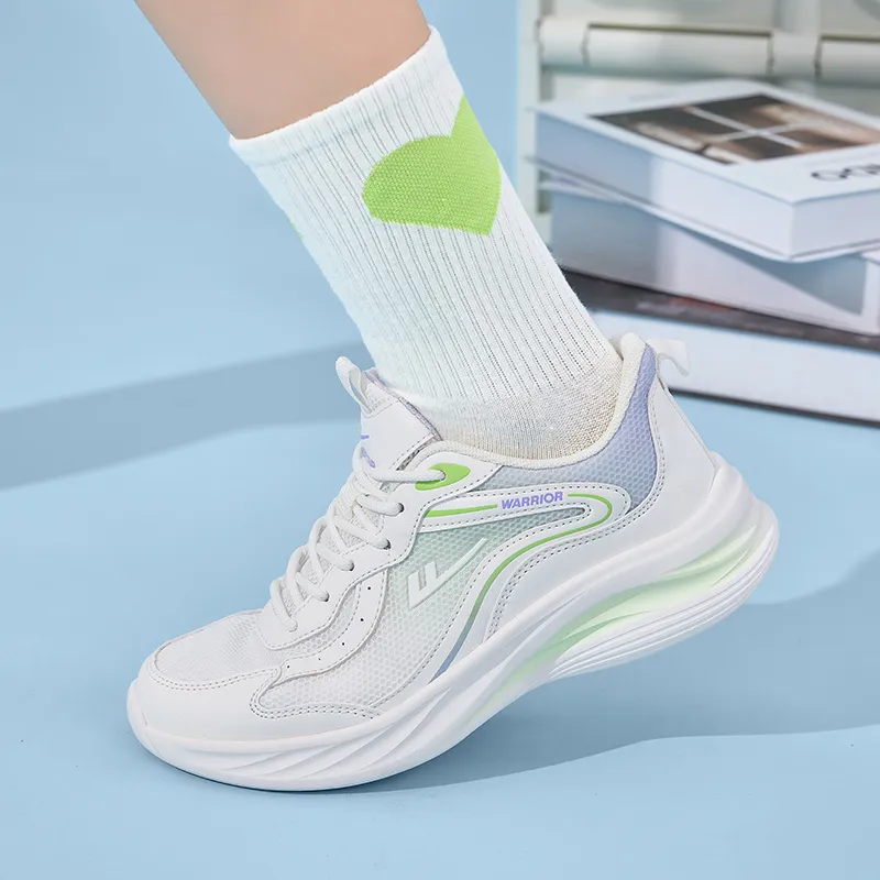 Warrior Rebound Abrasion Resistant Lightweight Breathable Low Top Casual Running Shoes Women's White Purple Blue Green-5