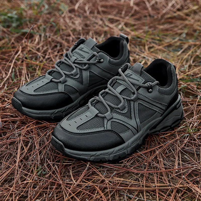 Warrior Slip Resistant, Abrasion Resistant, Lightweight Low Top Hiking Shoes Men's Gray-5