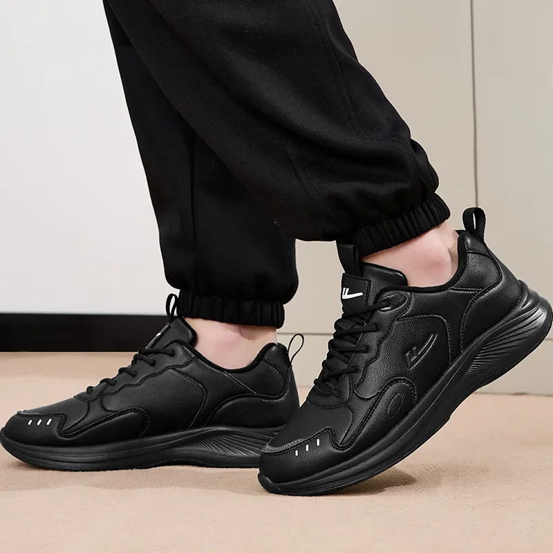 Warrior Wear resistant And Lightweight Low Top Casual Running Shoes Men's All Black-7