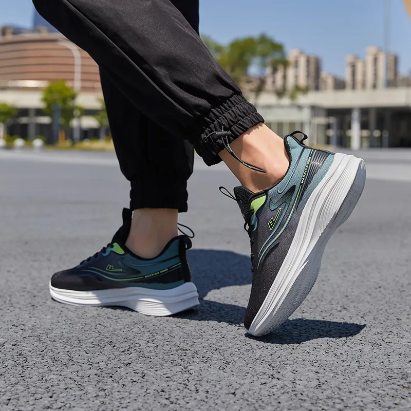 Warrior Slip Resistant, Abrasion Resistant, Breathable Low Top Casual Running Shoes Men's Black Green-7