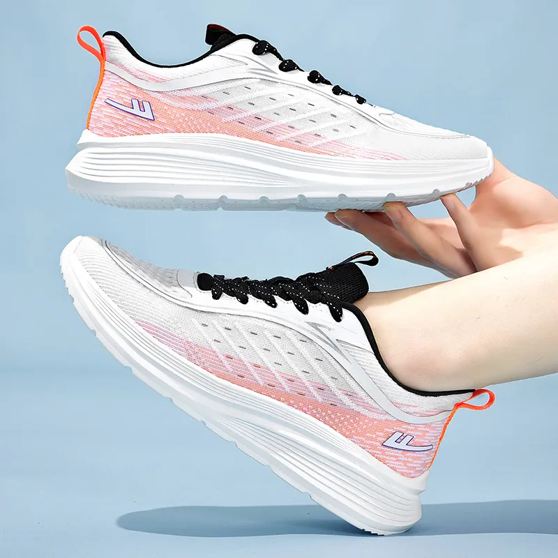 Warrior Wear resistant Lightweight Breathable And Non slip. Low Top Casual Running Shoes Men's White Orange-5