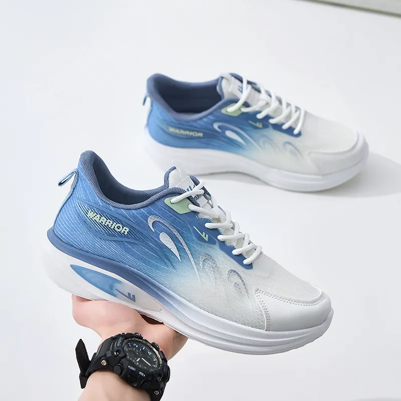 WARRIOR Running Shoes Men Low Top Light Blue-4