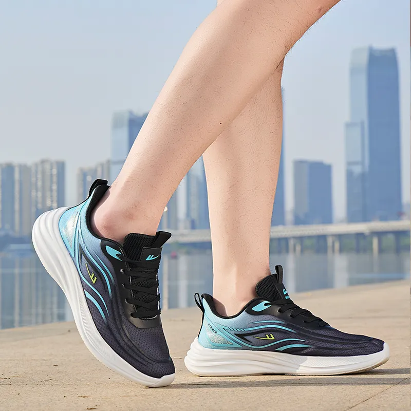 WARRIOR Running Shoes Men Low Top Blue Black-7