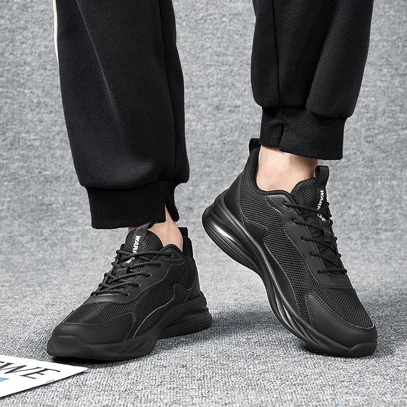 Warrior Wear-resistant Lightweight Breathable And Non-slip. Low-Top Running Shoes Men's Black-14